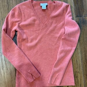 LOFT Coral Pink V-Neck Sweater